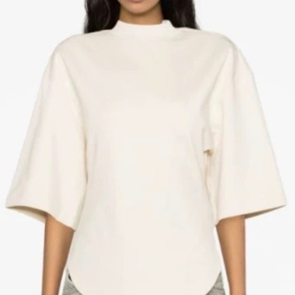 The Attico Cream Short Sleeve Top
